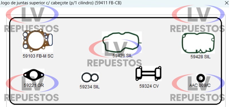 JUNTA PARCIAL TAPA MOTOR DC12 PDE/HPI SC S5 (79310) SANTA CRUZ
