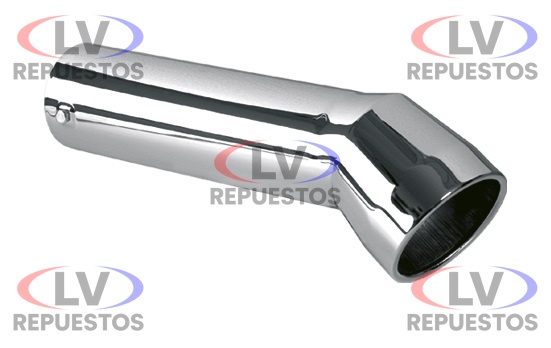 PUNTERA CA�O ESCAPE CROMADO CURVO 4" 500MM FABBOF