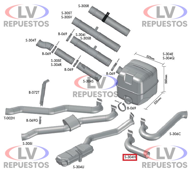 CA�O ESCAPE SALIDA CATALIZADOR CORTO 4.1/2" S4/S5 BEPO