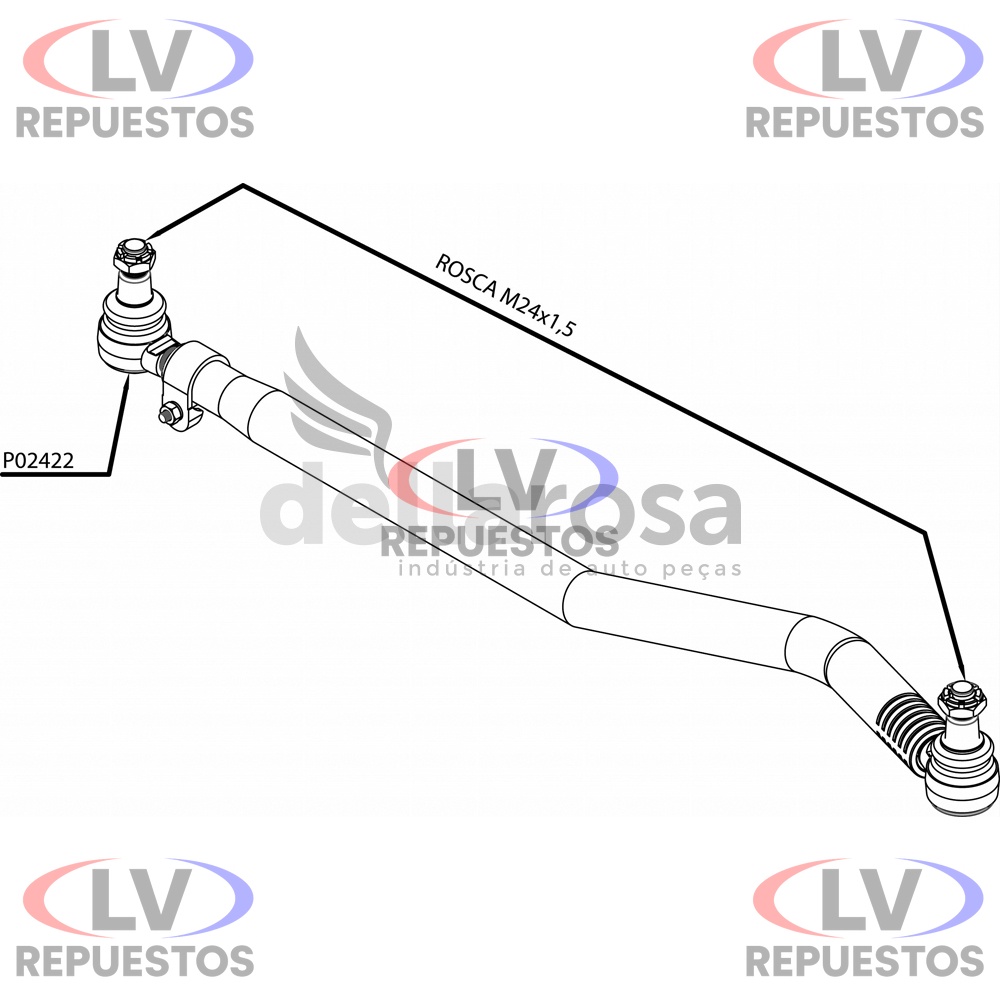 BARRA DE DIRECCION CORTA CURVADO 1059MM SC S4/S5 DELLAROSA