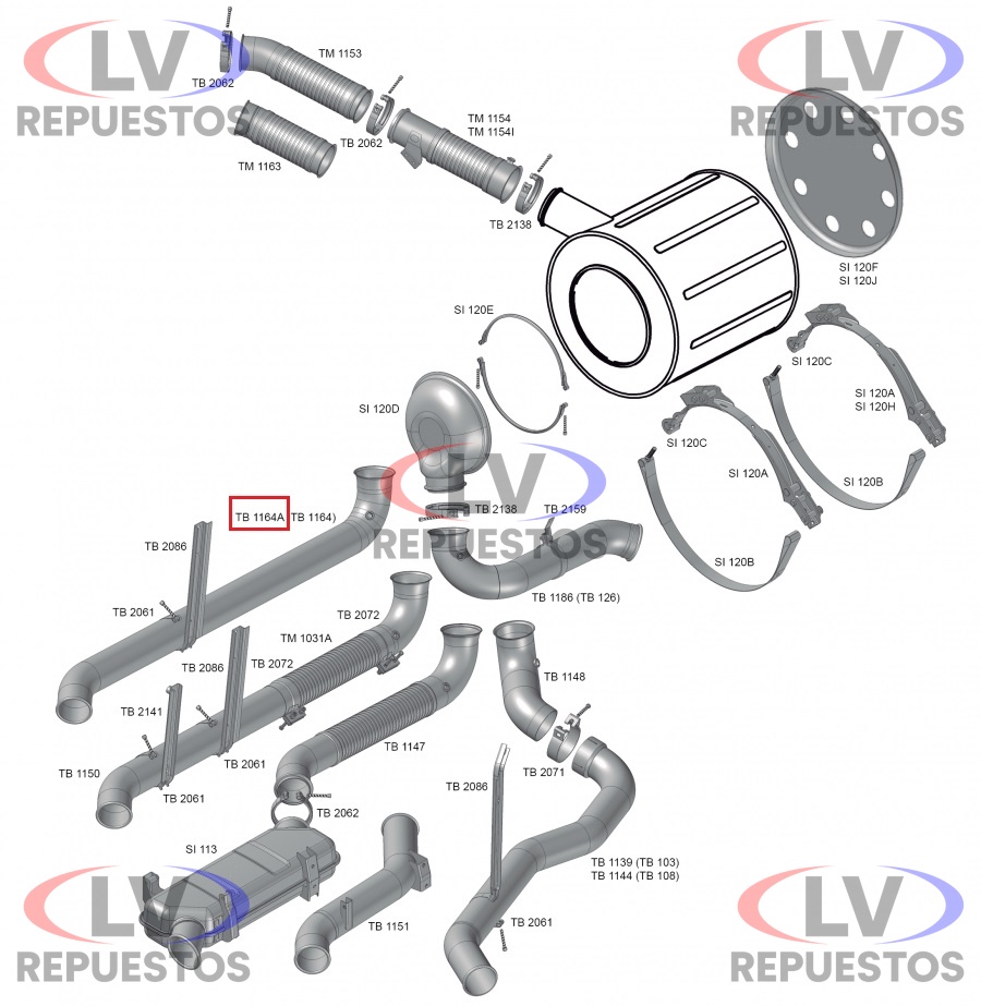 CA�O ESCAPE SALIDA CATALIZADOR LARGO 4.1/2" SC S5 PGR FABBOF