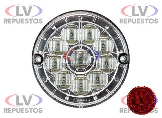 FARO REDONDO BLANCO LED CENTRO ROJO 24V BRASLUX