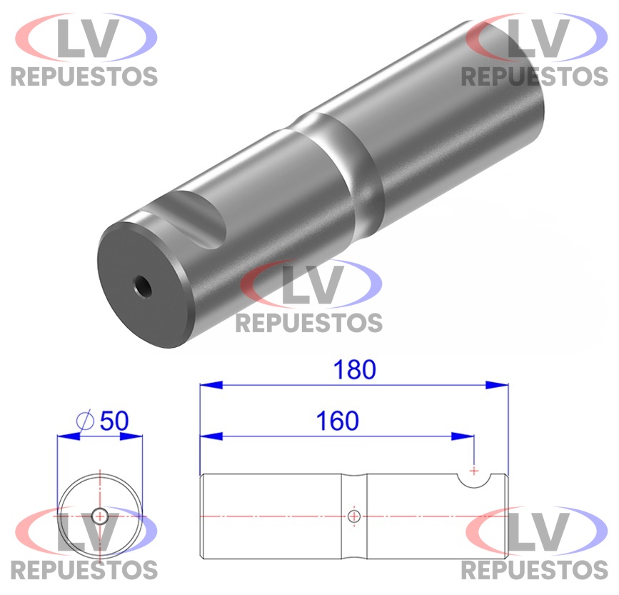 PERNO BALANZA 50X180 MM TRUCK/CARRETAS OLIVO