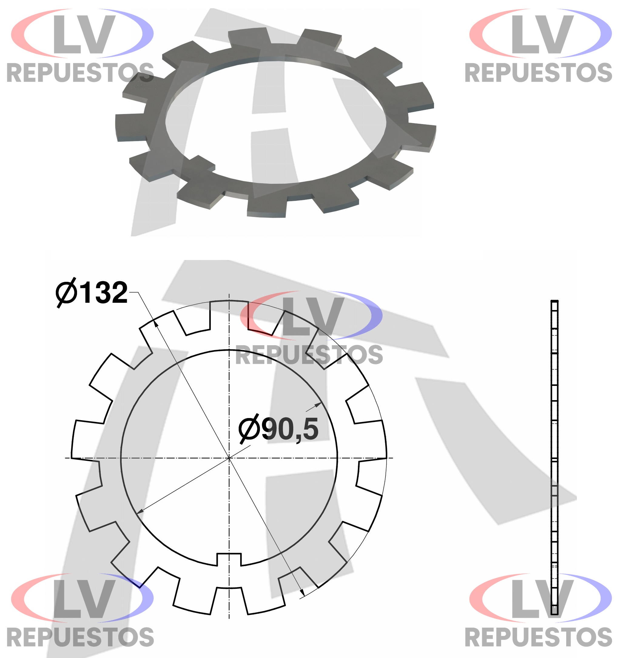 SEGURO ARA�A MAZA CARRETA 90.5X132MM THOR