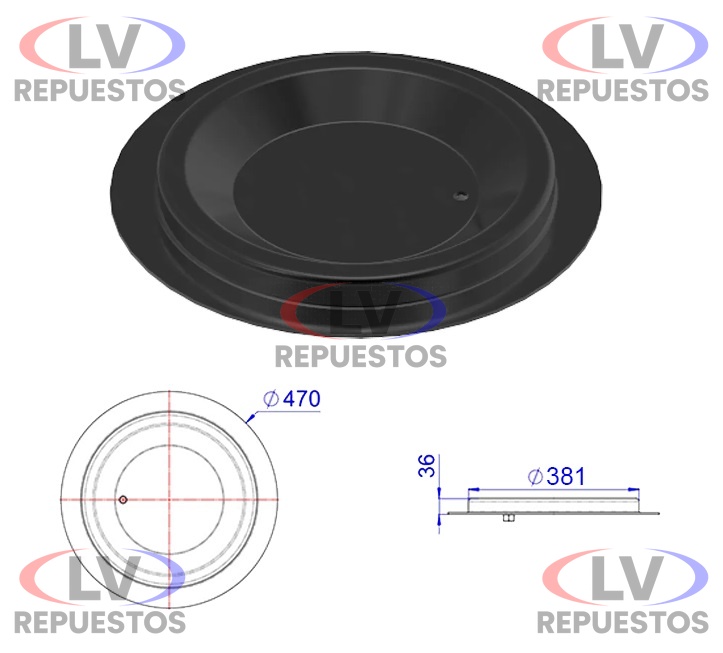 BASE TAPA SUSPENSOR CON SALIDA AIRE GRANDE OLIVO