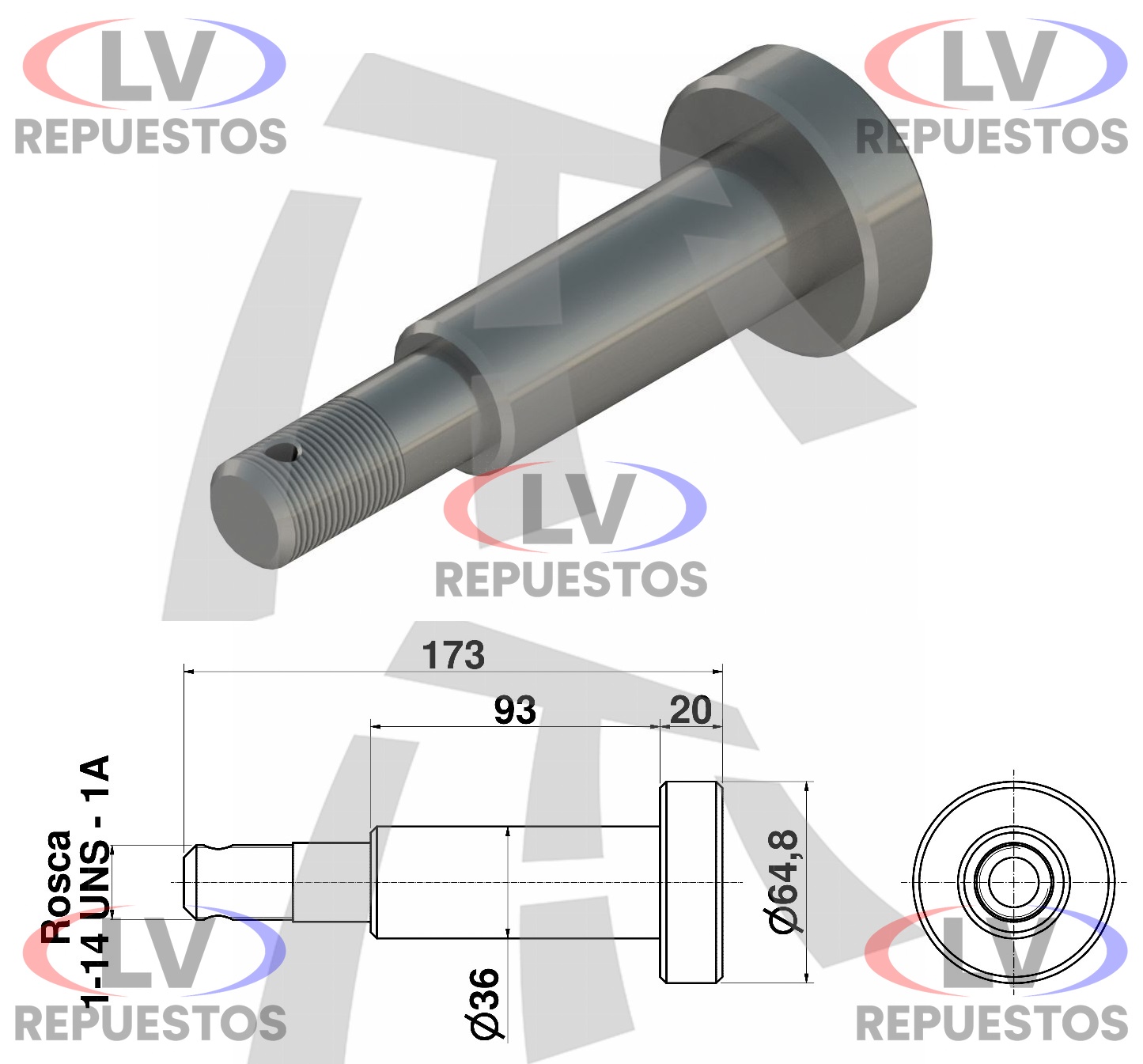 PERNO TENSOR CARRETA NOMA 65X36X173MM THOR