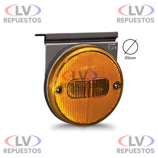FARITO LATERAL C/ BASE REDONDO AMARILLO LED 24V/12V TIPO GUERRA PRADOLUX