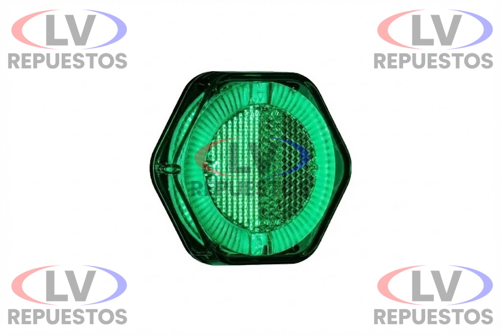 FARITO LATERAL CHICO S/ BASE HEXAGONAL VERDE LED 24/12V SINALSUL