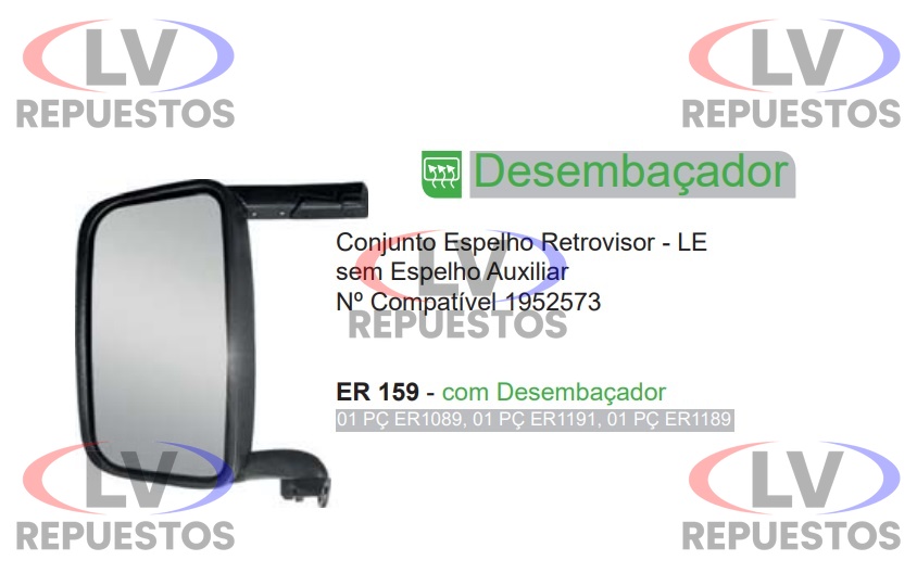 ESPEJO RETROVISOR LI C/ DES. S/ AUX. MANUAL BRAZO ALUM. S4/S5 FABBOF