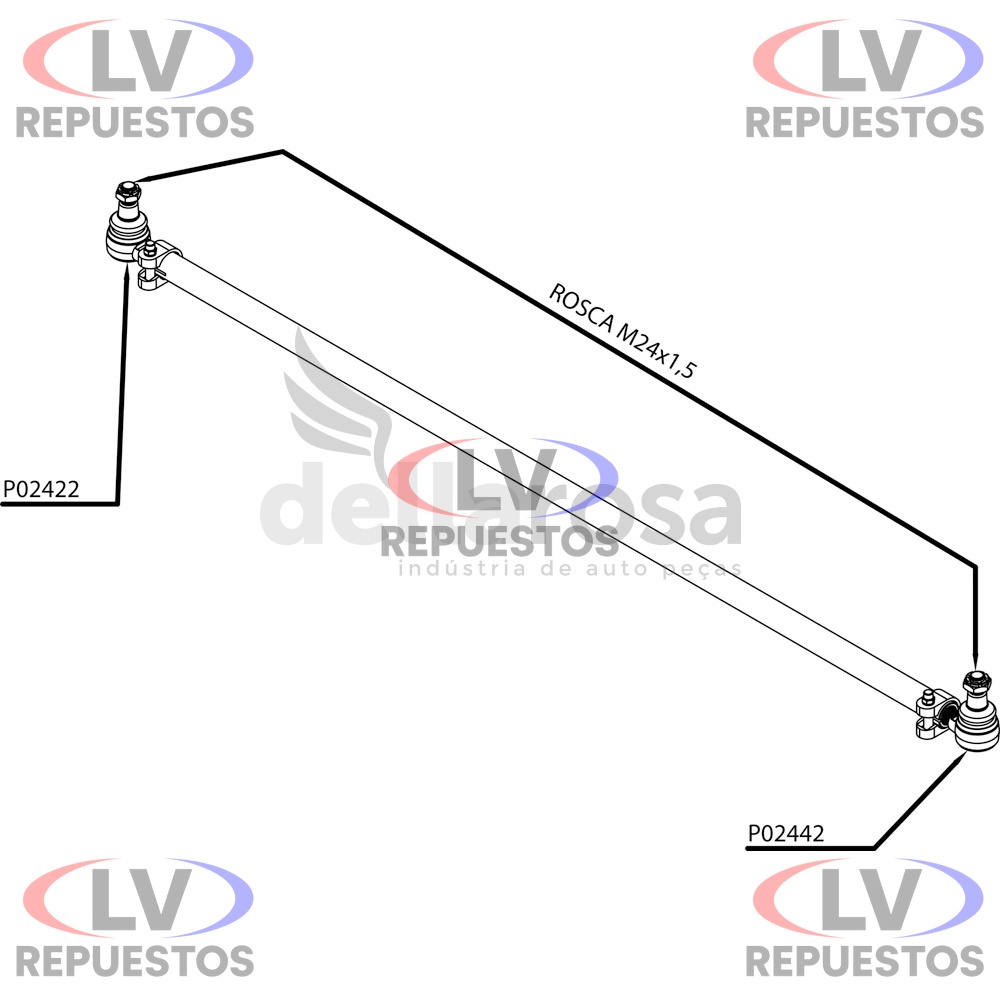 BARRA DE DIRECCION LARGA 1736MM SC-113 DELLAROSA