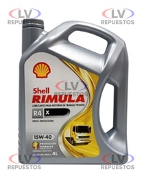 ACEITE MOTOR 15W40 CI-4 RIMULA R4 X SHELL 4L