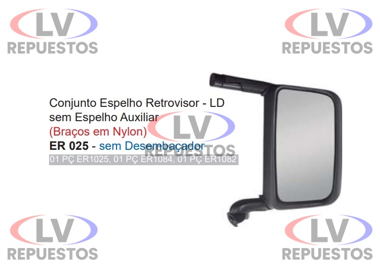 ESPEJO RETROVISOR LD S/ DES. S/ AUX. MANUAL BRAZO NYLON S4/S5 FABBOF