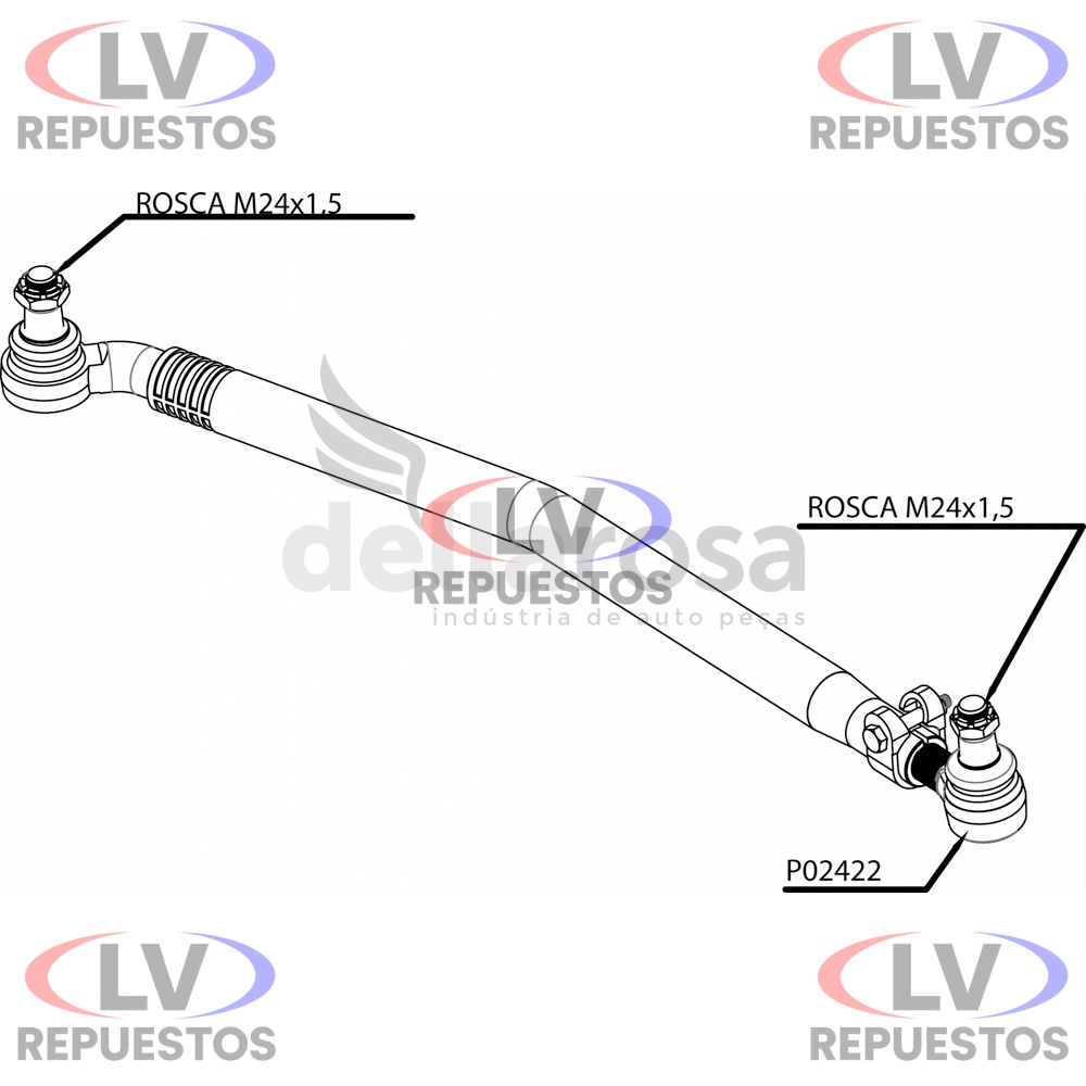 BARRA DIRECCION CORTA 926MM SC-113 DELLAROSA