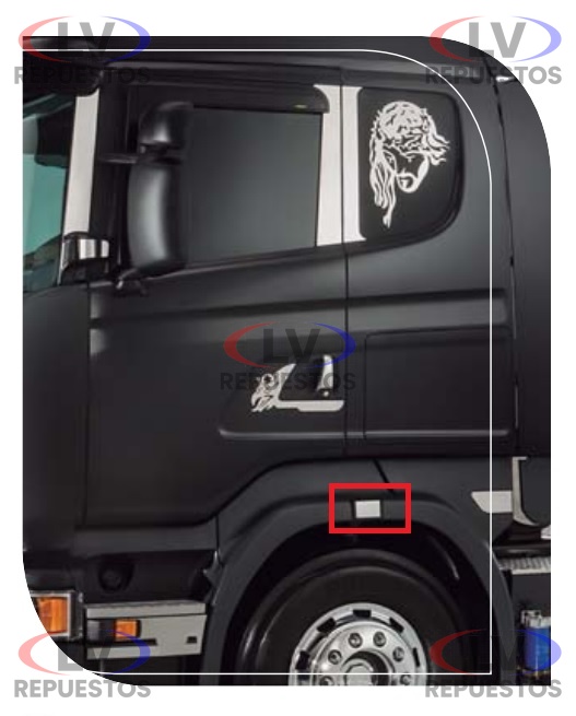APLIQUE CROMADO INOX BISAGRA GUARDABARRO CABINA MAYOR SC S4/S5 FABBOF